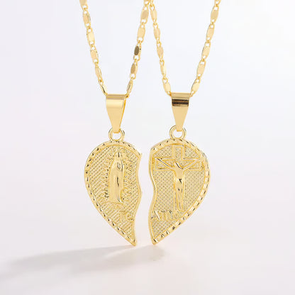 🙏Virgin Mary Layered Heart Combination Prayer Couple Necklace