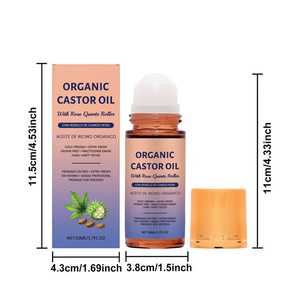 Organic Golden Castor Oil Roll-On with Rose Quartz