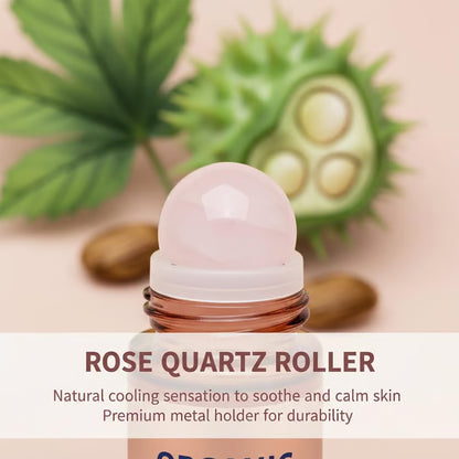 Organic Golden Castor Oil Roll-On with Rose Quartz