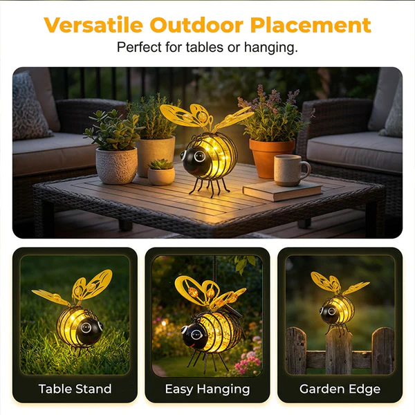 🌙🍃🪴 LIMITED-TIME 50% OFF! Hanging Solar Bee Light – Spread Joy Day and Night 🌞🌜