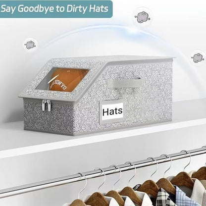 🔥Stackable Hat Storage Boxes for Baseball Caps
