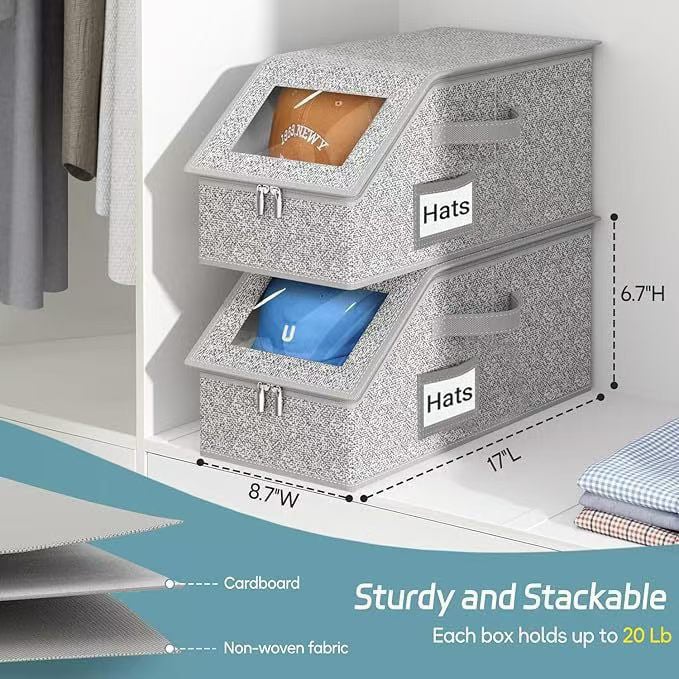 🔥Stackable Hat Storage Boxes for Baseball Caps