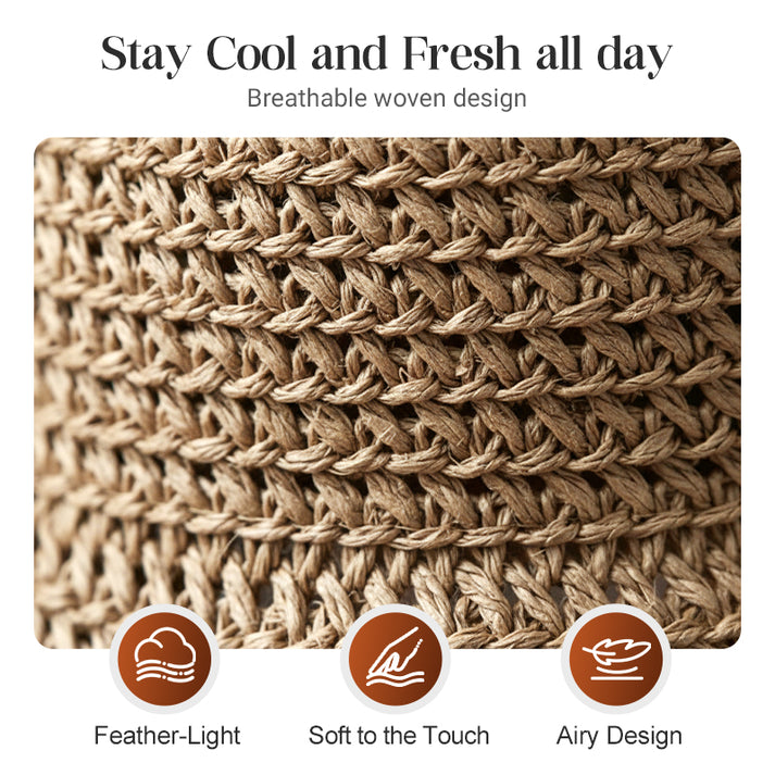 Elegant Woven Straw Sun Hat with Bow
