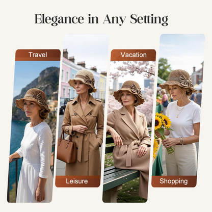 Elegant Woven Straw Sun Hat with Bow