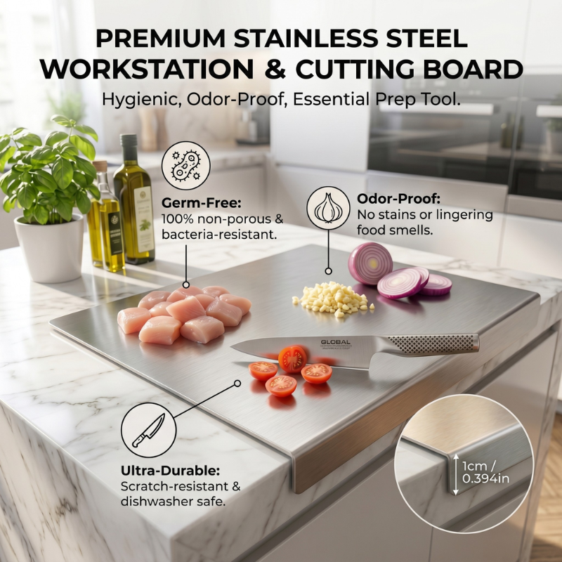 Stainless Steel Cutting Board, Hygienic & Easy to Clean