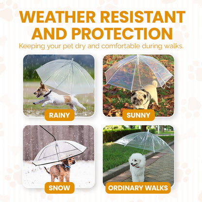 Dog Umbrella with Leash-Protection from Rain Snow Wet Weather