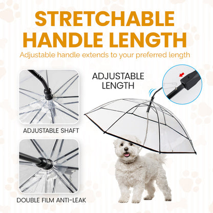 Dog Umbrella with Leash-Protection from Rain Snow Wet Weather