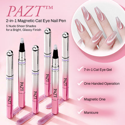 🔥Last Day Buy 2 Get 1 (3PC)🔥PAZT™ 6-in-1 Cat Eye Gel Polish Pen👉  FREE Nail Tool Kit Included