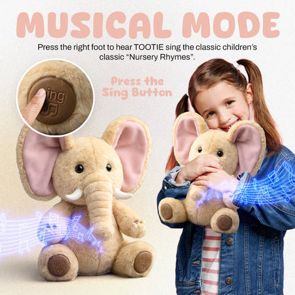 🐘Tootie – Animated Singing Elephant Plush with Flapping Ears