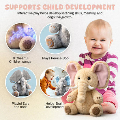 🐘Tootie – Animated Singing Elephant Plush with Flapping Ears