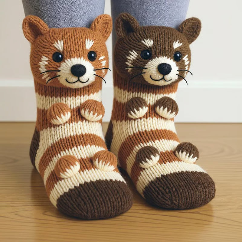 Cosy 3D Knit Animal Socks, Cute & Comfy for You or a Lovely Gift 💝