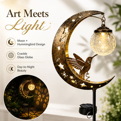 🏆Limited Time Sale 49% OFF🌙✨Hummingbird Moon Solar Garden Stake Light
