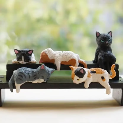 😺Wealth-Attracting Hand-Painted Mini Cat Figurines: 5-Piece
