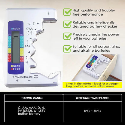 ⚡️Last day 50% OFF 🔋Digital Universal Battery Tester – LCD Battery Checker🪫