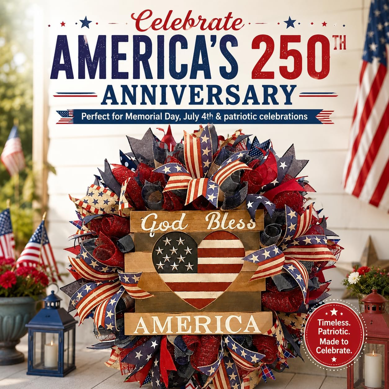 Sentinels of Honor: 250th Anniversary Hand-Tied Wreath