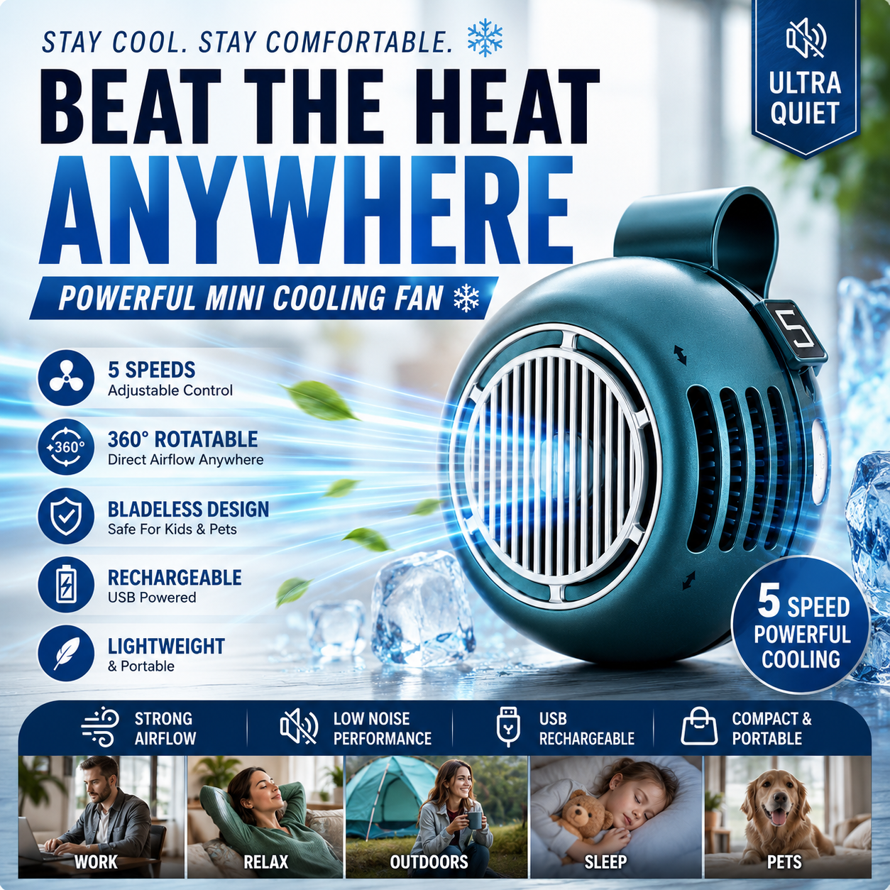 Beat The Heat Anywhere With This Mini Cooling Fan ❄️