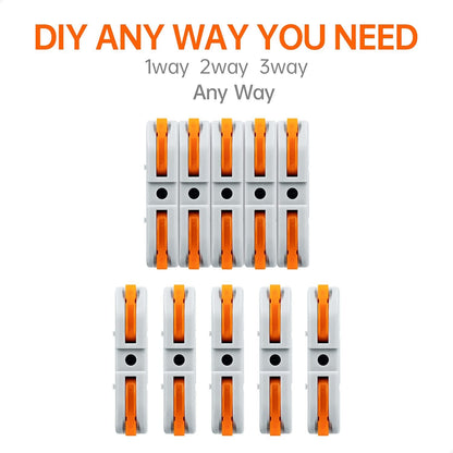 🔥 50-Piece Quick Lever Wire Connectors (12-24 AWG) & Tool-Free Splicing Kit