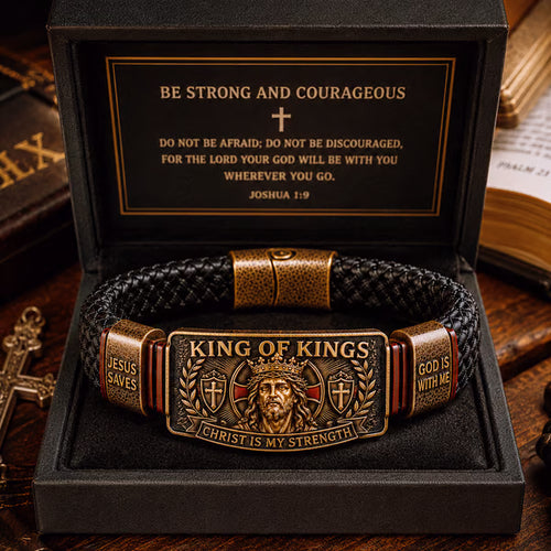 🤴 King of Kings Faith Bracelet – Adjustable Christian Wristband Gift
