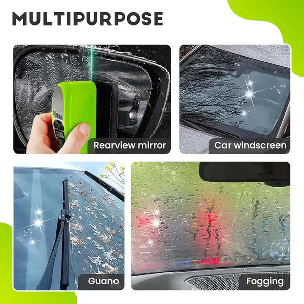 🚗Car Oil Film Cleaner Brush🧹 – Clear Vision Glass Cleaner✨ Removes Grease for Safe Driving!✅