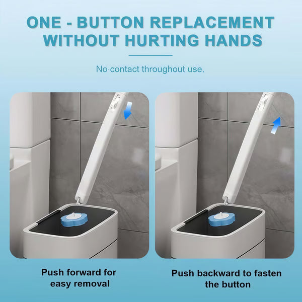 🚽Goodbye, Germy Brush! 👋🚫 Hello, Happy Clean! Our No-Mess, No-Touch Disposable Toilet Wand.✨🧼