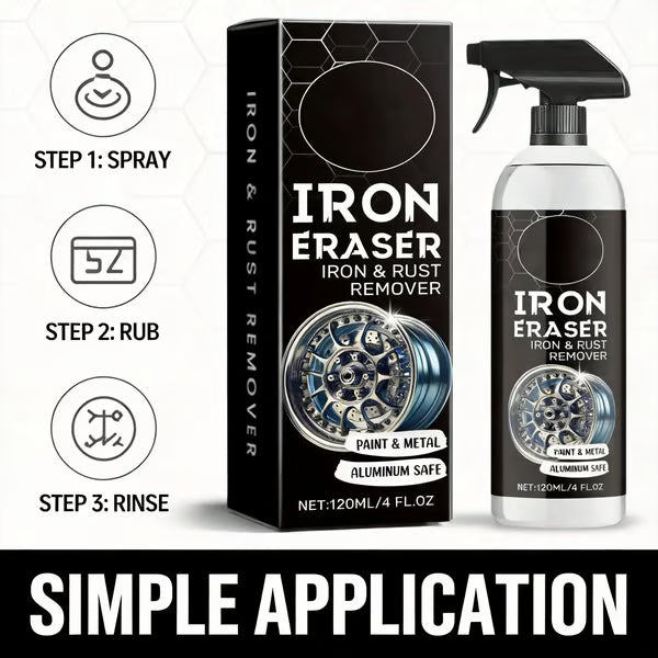 🚘Iron Eraser Spray – 💪🏼Heavy-Duty Iron Remover For Wheel & Paint🏁 | Aluminum-Safe No Damage Restore Gloss✨