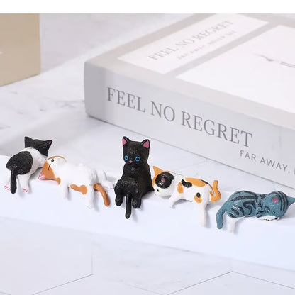 😺Wealth-Attracting Hand-Painted Mini Cat Figurines: 5-Piece