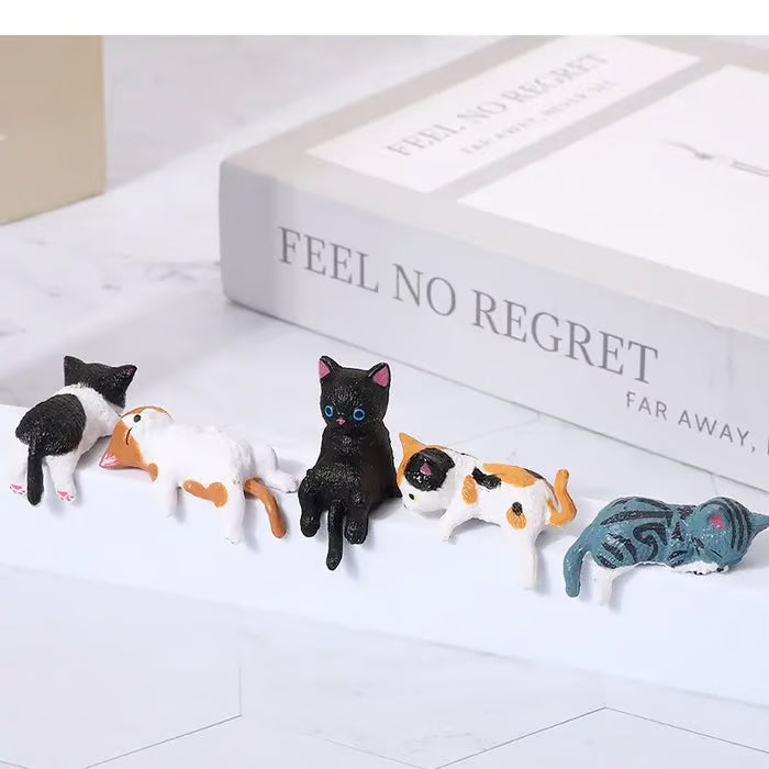 😺Wealth-Attracting Hand-Painted Mini Cat Figurines: 5-Piece