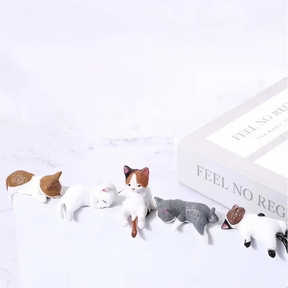 😺Wealth-Attracting Hand-Painted Mini Cat Figurines: 5-Piece