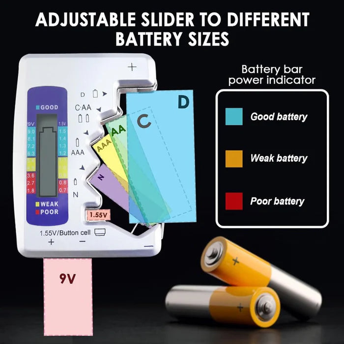 ⚡️Last day 50% OFF 🔋Digital Universal Battery Tester – LCD Battery Checker🪫
