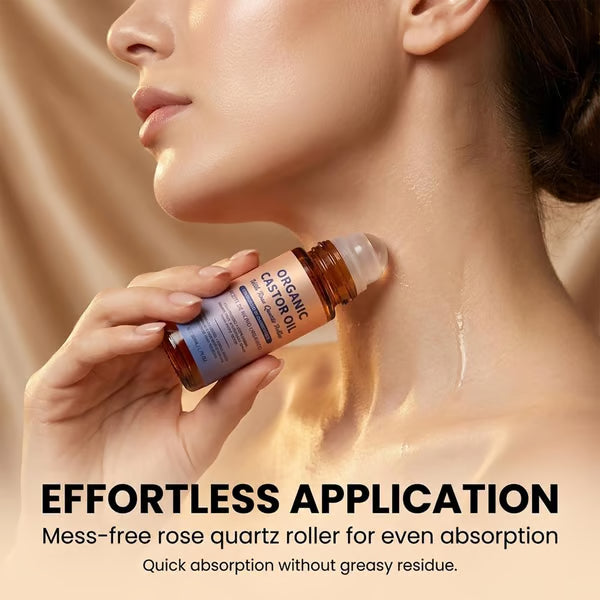 Organic Golden Castor Oil Roll-On with Rose Quartz