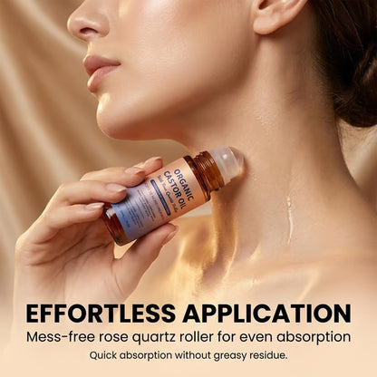 Organic Golden Castor Oil Roll-On with Rose Quartz