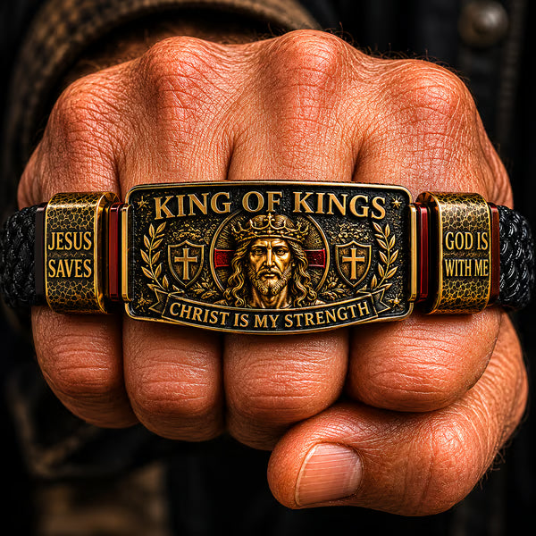 🤴 King of Kings Faith Bracelet – Adjustable Christian Wristband Gift