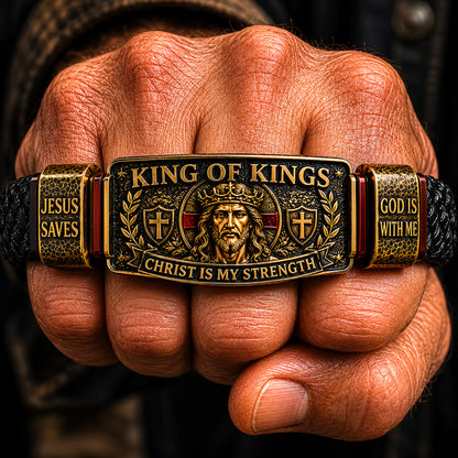 🤴 King of Kings Faith Bracelet – Adjustable Christian Wristband Gift