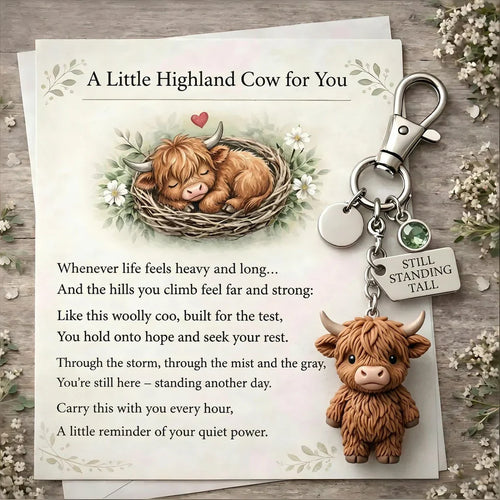 🐮A Little Highland Cow For You Keychain: Your Daily Reminder of Quiet Strength